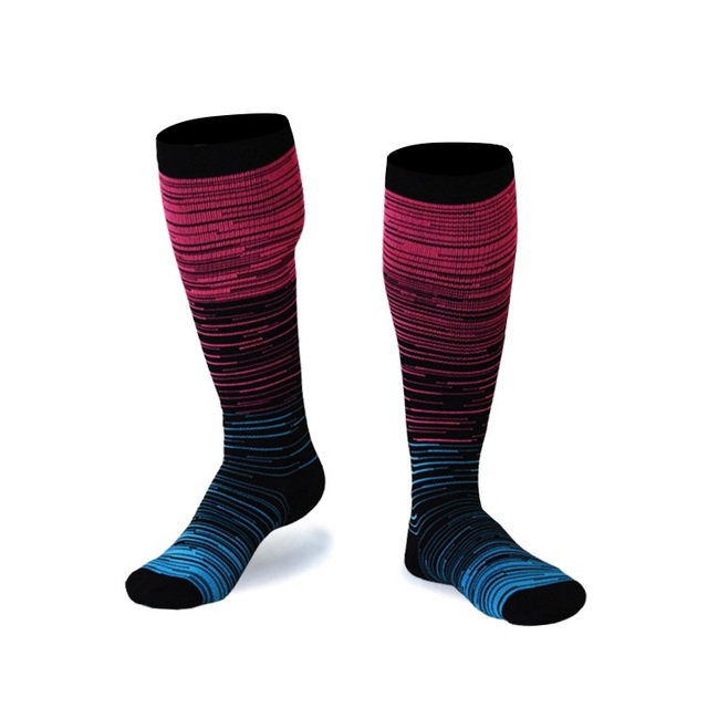 Gradient Compression Socks Sport Men's and Women's Socks Knee High Sport Sock Outdoor Riding Nylon Socks Compression Socks