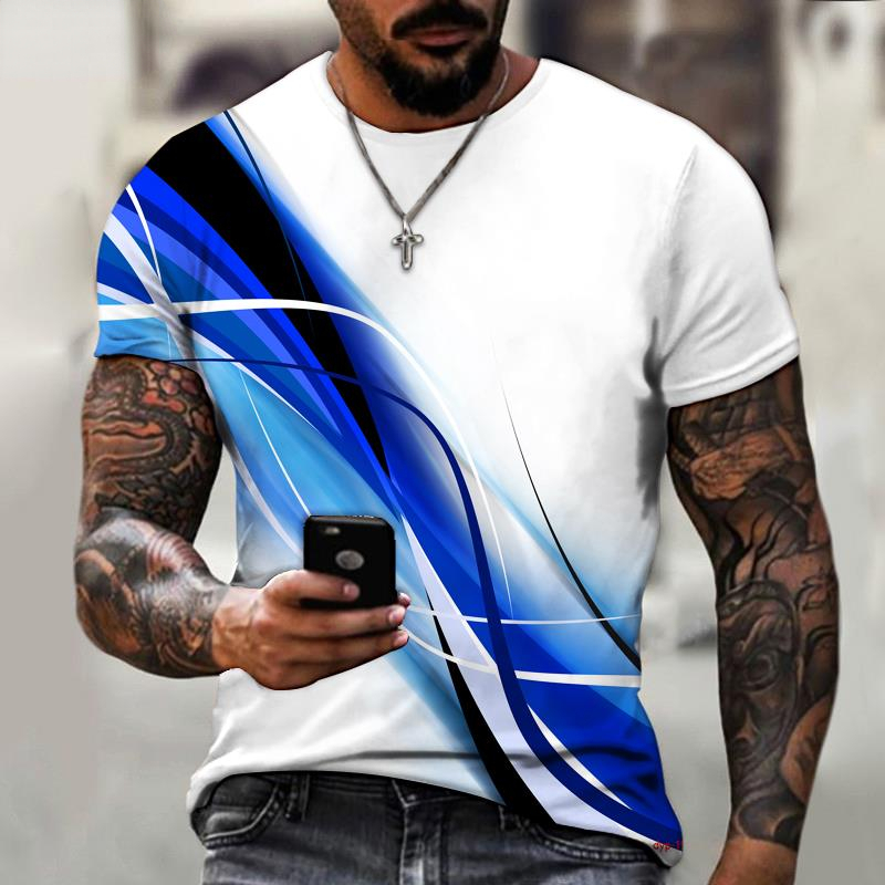 Three-dimensional Flame Colorful Aurora 3D Printing High-definition Short-sleeved Men's And Women's T-shirt Oversized Summer Top