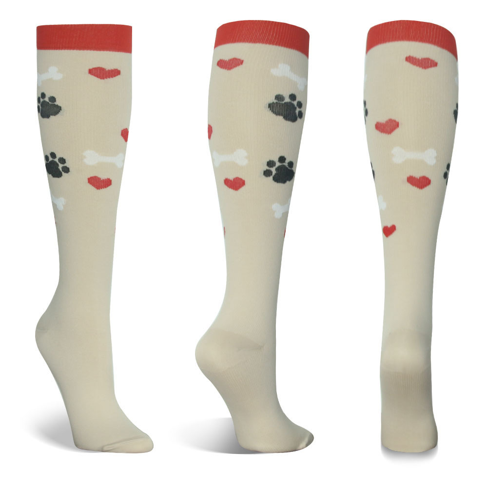 Newest Compression Socks Rainbow Smiley Heart Gradient Stripes Compress Stockings Marathon Sports Gym Fit Medical Edema Socks