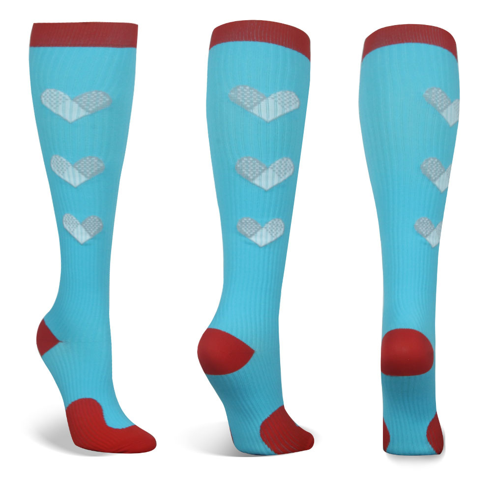Newest Compression Socks Rainbow Smiley Heart Gradient Stripes Compress Stockings Marathon Sports Gym Fit Medical Edema Socks