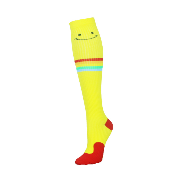 Newest Compression Socks Rainbow Smiley Heart Gradient Stripes Compress Stockings Marathon Sports Gym Fit Medical Edema Socks