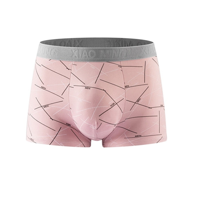 5pcs Men'S Panties Underwear Letter Line Boxers Milk Silk Underwear Middle Waist Underpants Male Shorts Seamless Trunk Panties