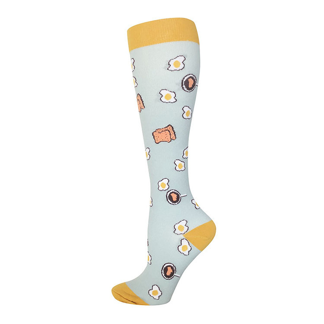 Compression Socks Outdoor Riding Elastic Sports Banana Pear Cartoon Cherry Dog Cat Toucan Stockings Pressure Compress