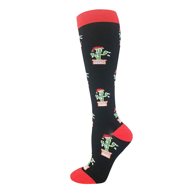 Compression Socks Outdoor Riding Elastic Sports Banana Pear Cartoon Cherry Dog Cat Toucan Stockings Pressure Compress