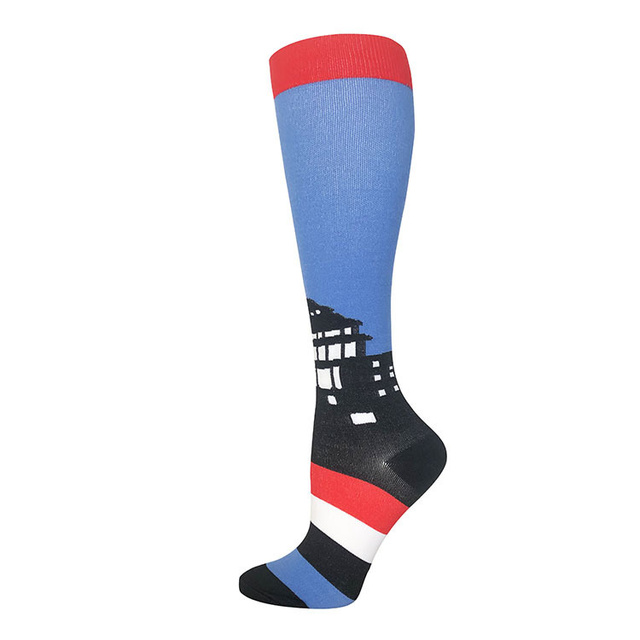 Compression Socks Outdoor Riding Elastic Sports Banana Pear Cartoon Cherry Dog Cat Toucan Stockings Pressure Compress