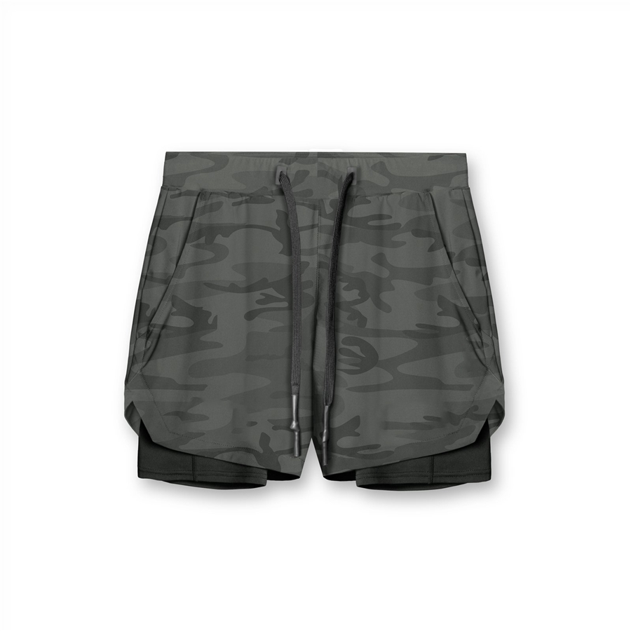 camouflage Running Shorts Men 2 in 1 Sports Jogging Fitness tatting Quick Dry Gym Training Sport Workout Short Pants