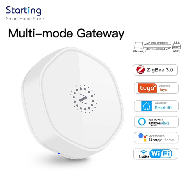 1pc Smart Gateway Hub  Smart Home Bridge WiFi Bluetooth APP Voice Wireless Remote Control Alexa Google Home