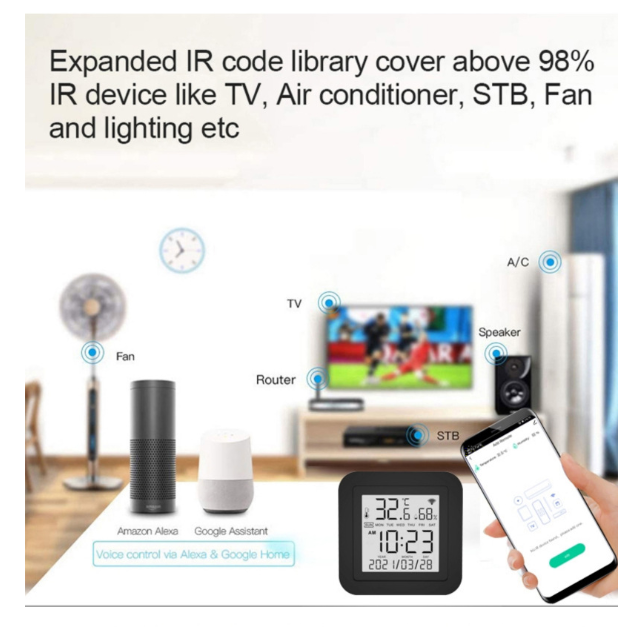 1pc New WiFi RF IR Universal Remote Controller RF Appliances Appliances Tuya Smart Life App Voice Control via Alexa Google Home