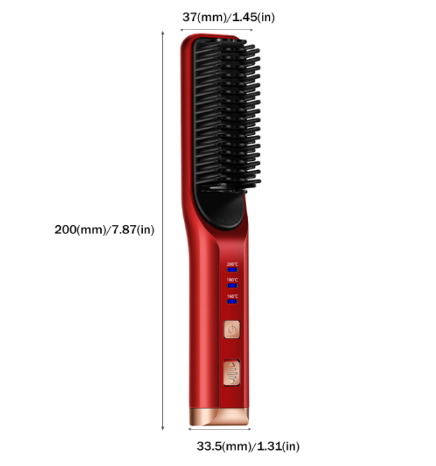 USB Rechargeable Hair Straightening Brush Cordless Straightener Electric Hot Heating Comb Men Beard Straightener Beard Brush