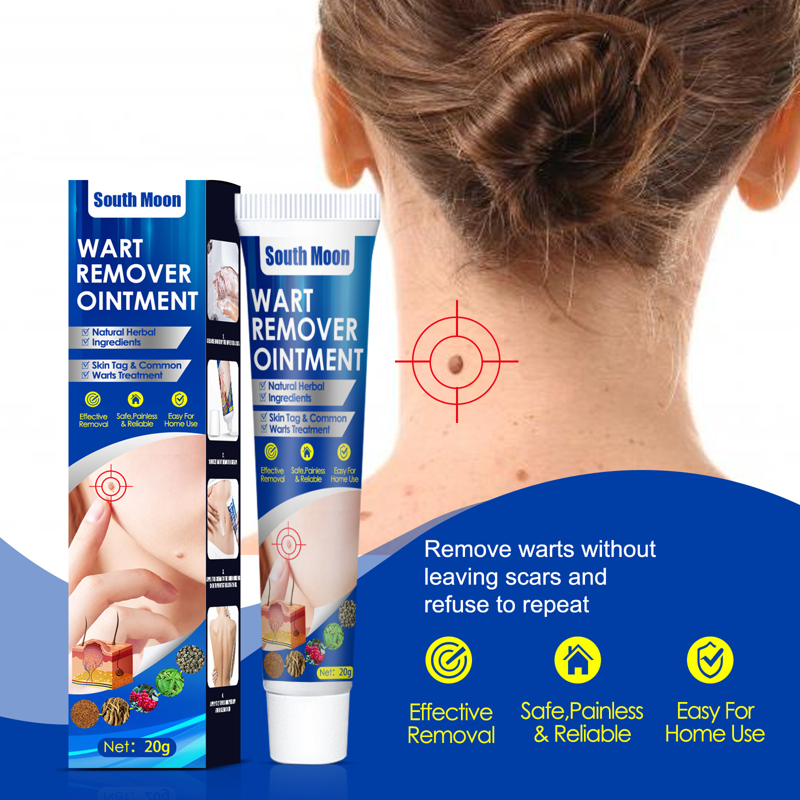 Wart relieving wart removing cream, wart removing cream hand foot face armpit meat particles
