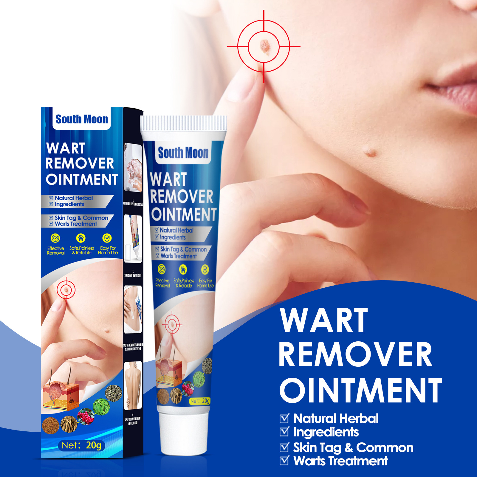 Wart relieving wart removing cream, wart removing cream hand foot face armpit meat particles