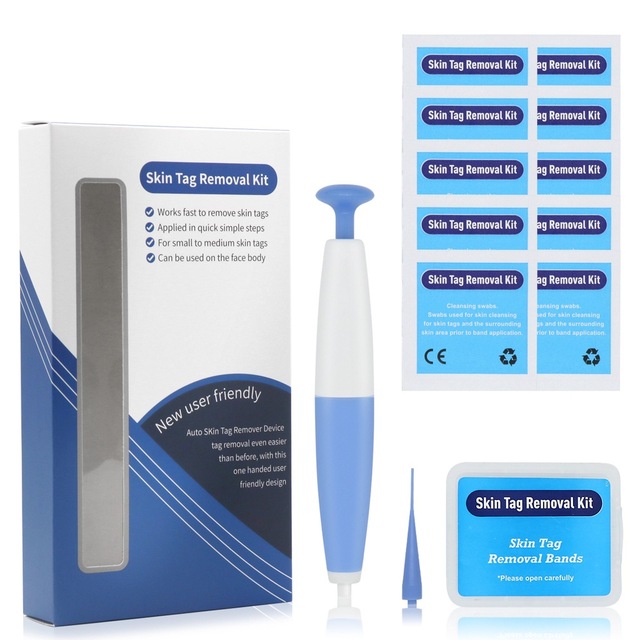 Skin Tag Remover Painless Mole Wart Remover Skin Tag Removal Kit with Cleansing Swabs Facial Beauty Tool