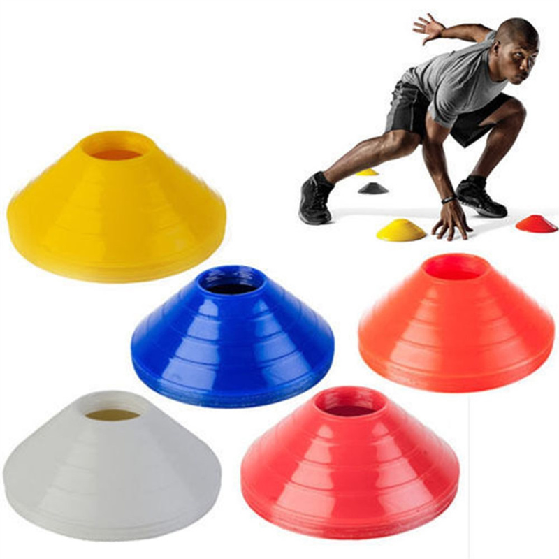 Color Random 10Pcs Agility Disc Cone Set Football Training Saucer Cones Marker Discs Multi Sport Training Space Cones Training Accessories