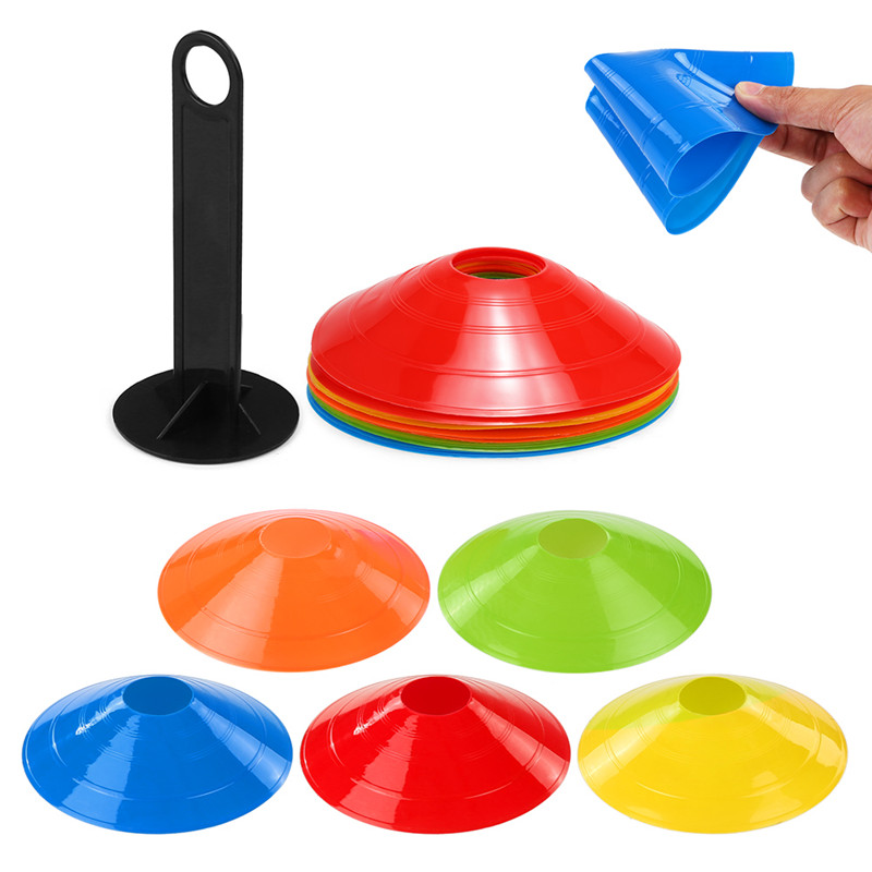 Color Random 10Pcs Agility Disc Cone Set Football Training Saucer Cones Marker Discs Multi Sport Training Space Cones Training Accessories