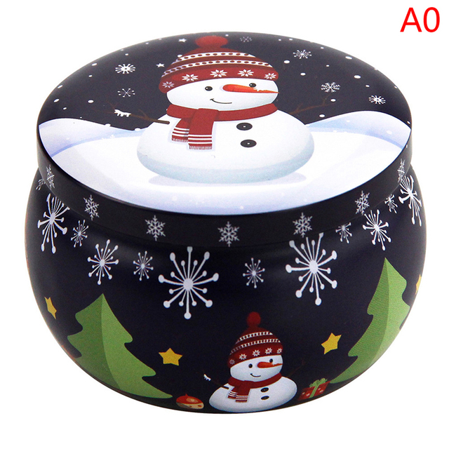 Portable Travel Christmas Aromatherapy Candle Jar Christmas Scented Candle Tin Jar Portable Travel Soy Wax Plant Candle Gift Box