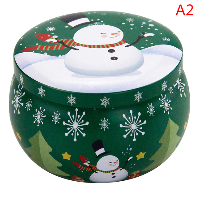 Portable Travel Christmas Aromatherapy Candle Jar Christmas Scented Candle Tin Jar Portable Travel Soy Wax Plant Candle Gift Box