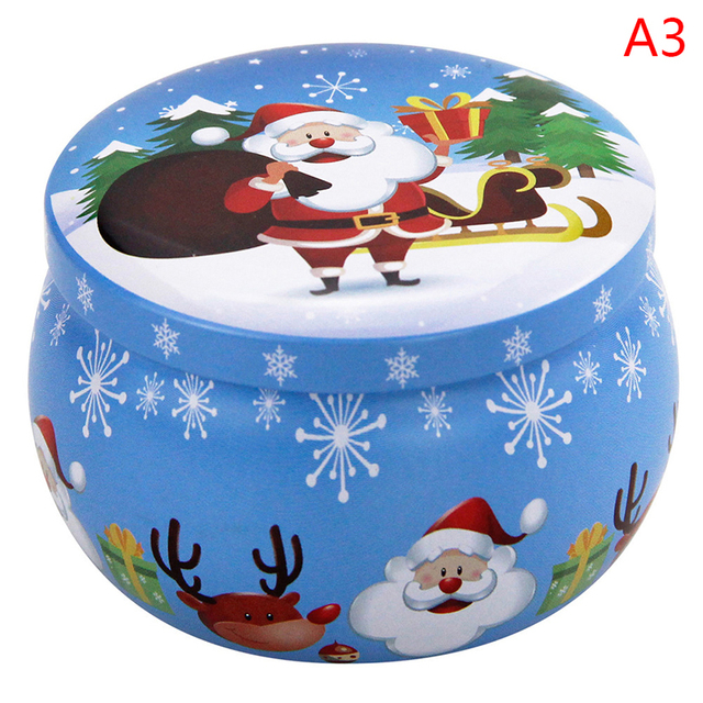 Portable Travel Christmas Aromatherapy Candle Jar Christmas Scented Candle Tin Jar Portable Travel Soy Wax Plant Candle Gift Box