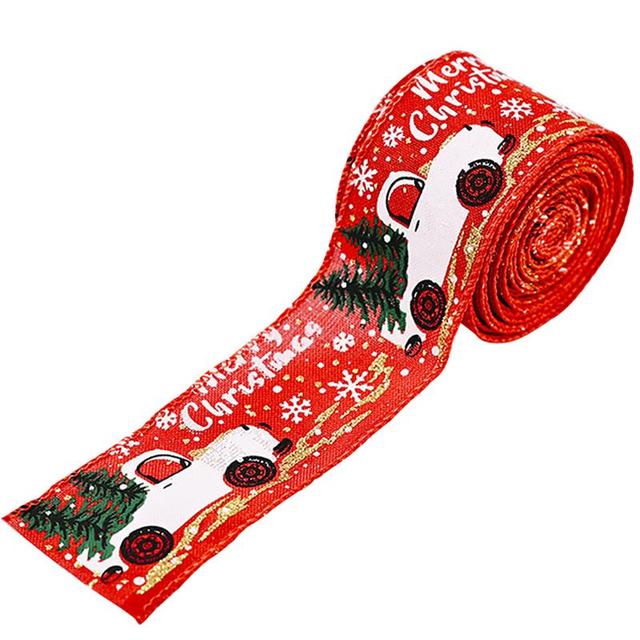 Christmas Ribbon Classic Wrapping Christmas Tree Ribbon Wreath Bows DIY Fabric Swirl Ribbon Burlap Ribbon With Wired Edge Gift