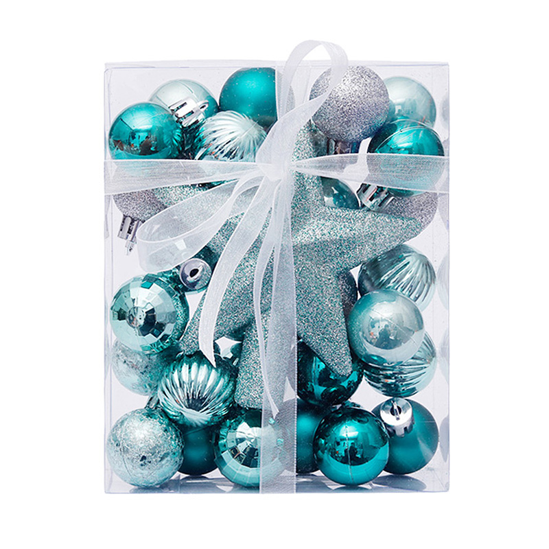 30pcs/set Christmas Bauble Balls Pendant Xmas Tree Hanging Ornament Star Topper Decoration for Home New Year Gift