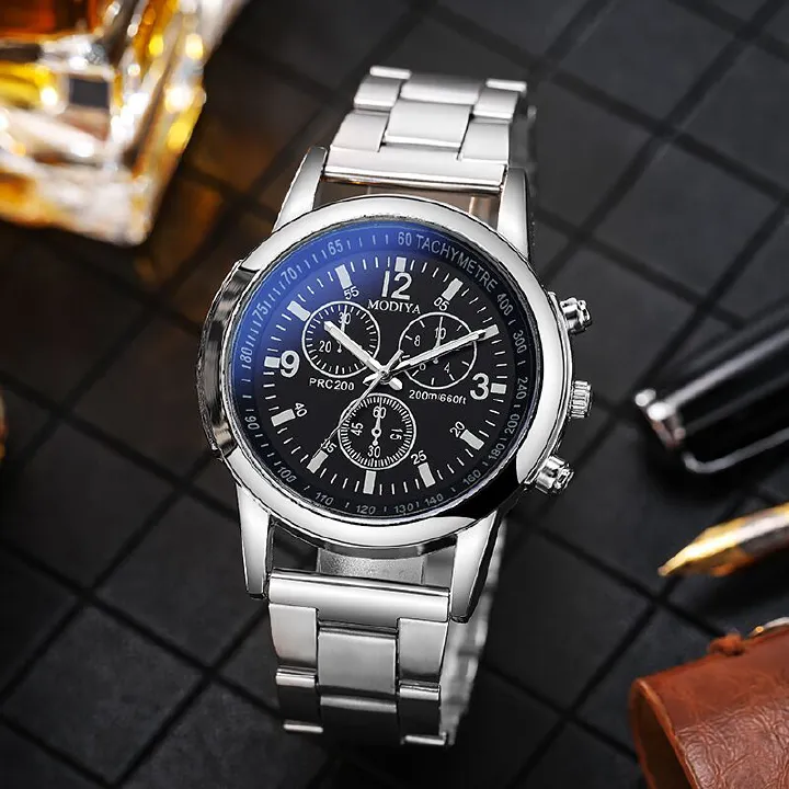 Business Silver Watch for Men Sports Watches Top Brand Luxury Clock Male Quartz Wristwatch Fashion Gift Watch Stainless Steel Wrist Watches Mens Wristwatch For Fashion Valentine Gift
