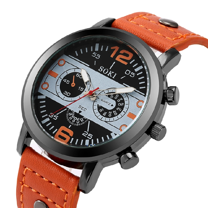 New Arrivals Men's Watch Bright Leather Strap Watches Business Fashion Quartz Watches Steampunk Style Premium Quartz Wristwatch for Man Best Birthday Gift Valentine's Day Anniversary Gifts Sets