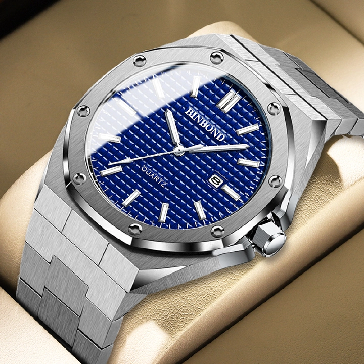New Arrivals Mens Watches Military Quartz Watch Stainless Steel Date Luxury Big Dial Wrist Watches Sport Quartz Analog Luminous Hands Quartz Clock