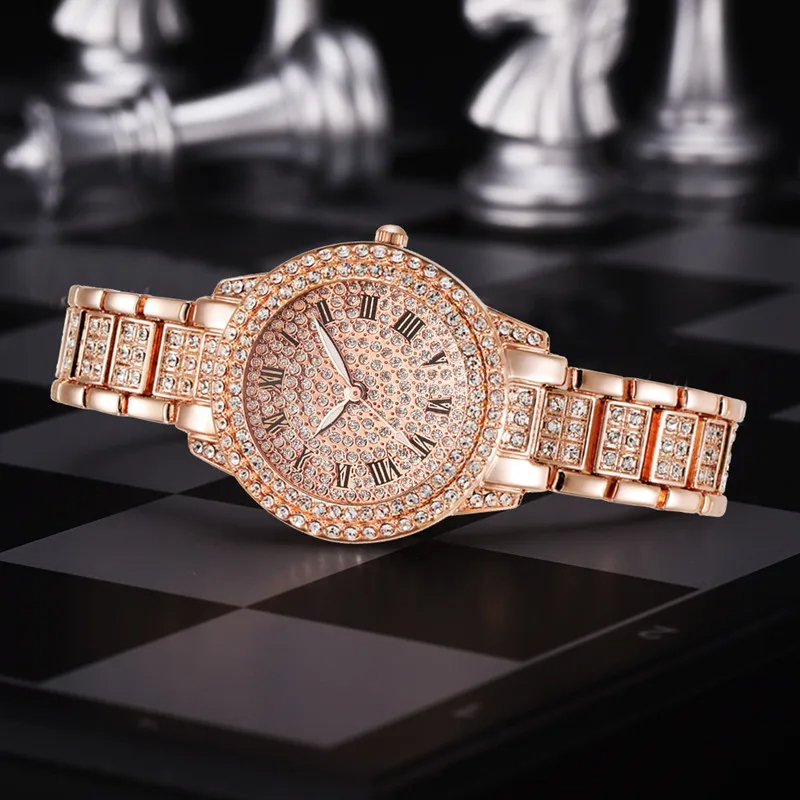 2024 Luxury Women Watch with Diamond Elegant Quartz Steel Bracelet Watches Ladies Zircon Crystal Top Fashion Wristwatch Clock Women's Bracelet Crystal Watches High Quality