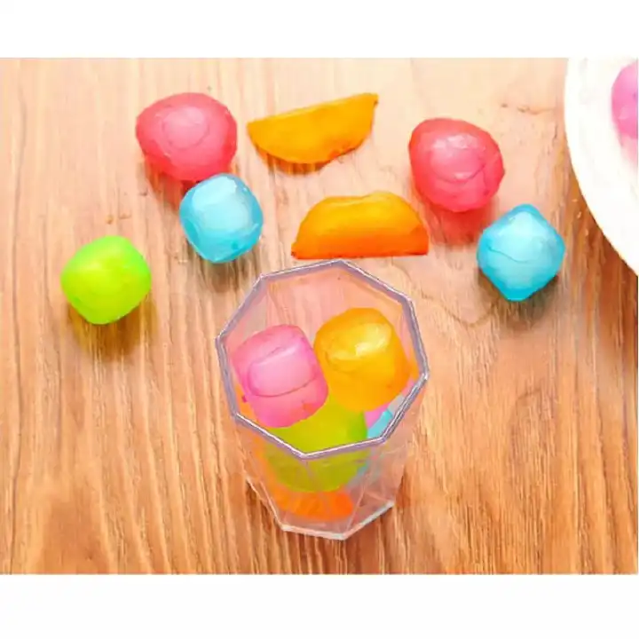 20pc pack Reusable silicone ice cubes. Chills drink without diluting because the water stays in even after defrosting pack of 20pcs Pre filled with water after serving the purpose you refrigerate agai