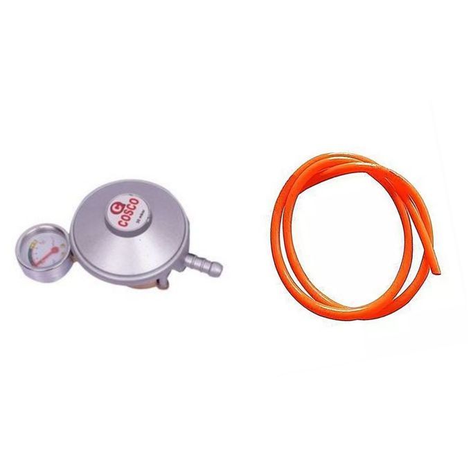 kitchen Cosco 13Kg Universal Gas Regulator With Gauge + FREE 2M Gas Pipe.