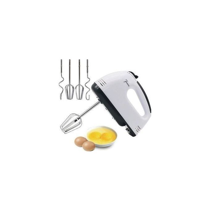 Nunix Super 7 Speed Electric Hand Mixer/Stand Mixer Dough/Egg/Cake Mixer with Bowl White Standard