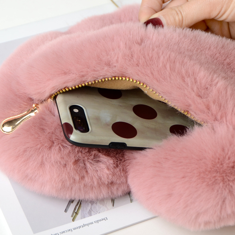 Plush bag new imitation Rex rabbit hair love bag peach pericardi chain bag fashion single shoulder oblique span female bag handbag