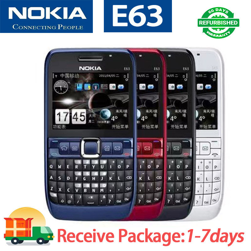 NOKIA E63 Featured Phones 2 Batteries  3G GSM WCDMA Bluetooth 2MP CAMERA Single SIM card Nokia PHONE  Mobile Phones