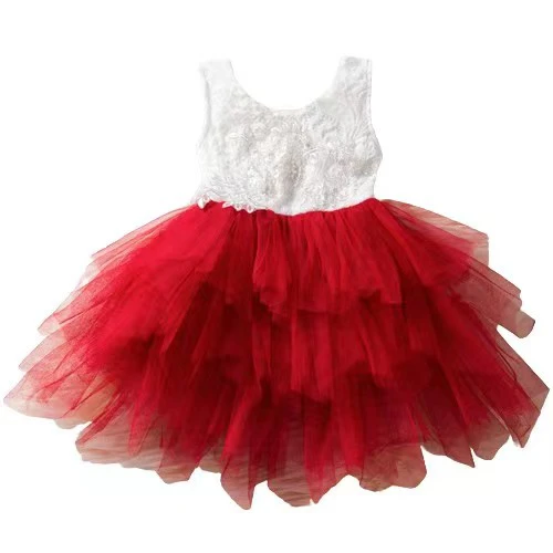 Summer Girl Dress White Scallop Girls Little Girls Princess Dress Tutu Fluffy 1 2 3 4 5 Years Children Casual Wear Kids Clothes 90 100 110 120  130 cm