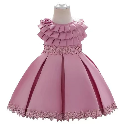 2022 Formal Newborn Clothes 1st Birthday Christening Dress For Baby Girl Dresses Beading Party Princess Girls Dress 1 2 Year 70 80 90 cm