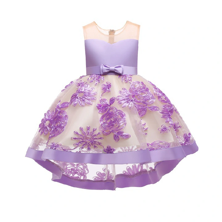 Children Clothes New kids Dresses For Girls Lace Sleeveless Party Dress Bow-Knot Princess Wedding Long Dress Vestido Infantil