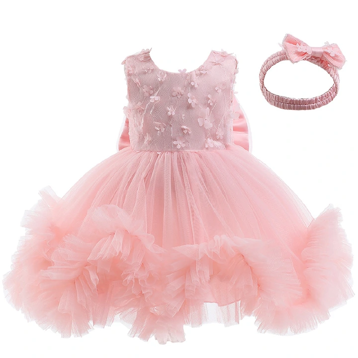 New Sleeveless Girls Dress Irregular Mesh Children's Princess Dress Dress Performance Costume