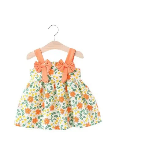 Summer Toddler Dresses Fashion Little Girls Clothing Flowers Big Bow Cute Newborn Baby Dress+Sunhat Kids Clothes 008