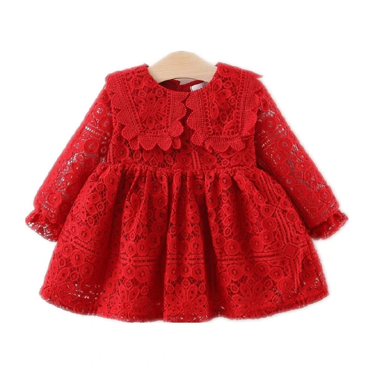 Newborn Baby Girls Clothes Casual Long Sleeve Lace Dress for Baby Girl Clothing 1st Birthday Princess Party Dresses