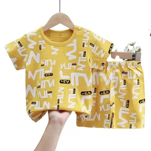 Kids Clothes Set Baby Boy/Girl T-Shirt + Shorts Summer Clothing Cotton Cartoon Casual Boys Tracksuit Children Baby Clothes Set