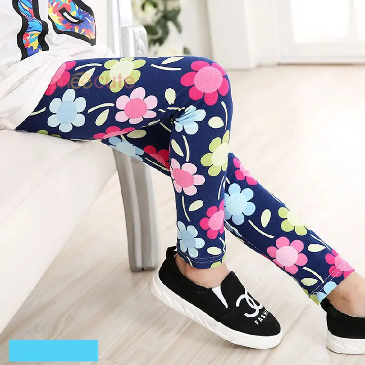 Girls Leggings for Kid Summer Floral Pencil Pants Cute Toddler Skinny Trousers Teenage Child 3-10 Years Tight Pant