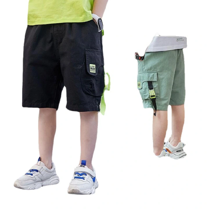Boys Shorts Summer Loose Pants Teenage Trouser Shorts Boys Casual Cargo Short Pants Children's Elastic Waist Cotton Pants  Size  110cm 120cm 130cm 140cm 150cm 160cm 170cm  1pcs  1839 Material: Cotton
