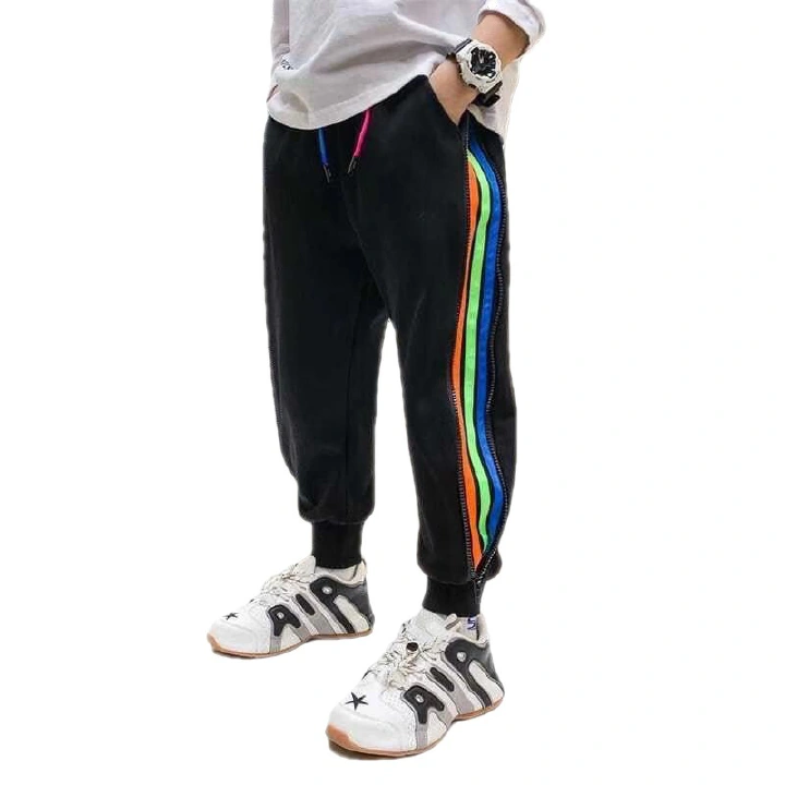 Boys Pants Fashion Striped Trend Sport Casual Pants Spring Fall Teenage Cotton Sweatpants Boy Harem Pants Kids Bottoms