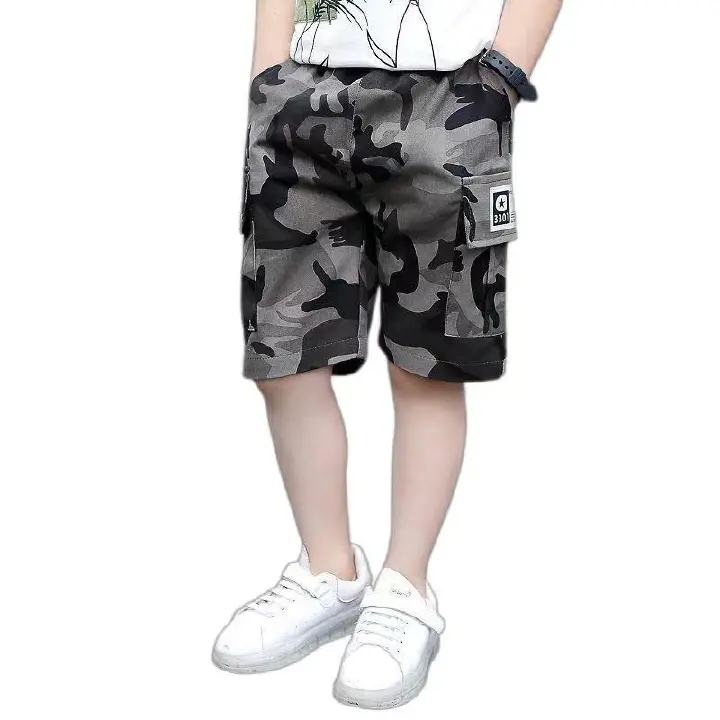 Baby Boys Shorts Summer Boys Sport Camouflage Loose Shorts Elastic Waist Teens Trousers Children Clothes For 2-14 Years