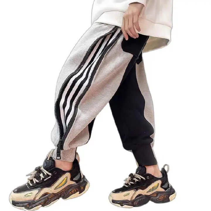 Boys Pants Fashion Striped Casual Pants Spring Autumn Children Loose Trend Sport Trousers Teenage Cotton Sweatpants Harem Pants