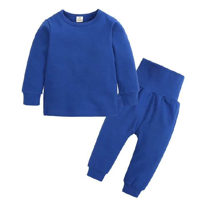 Autumn 2pcs. Children Clothes of Sleepwear Pure Color Cotton Children's Pajamas Set Children's Suit Baby Clothes Sets Body Suit