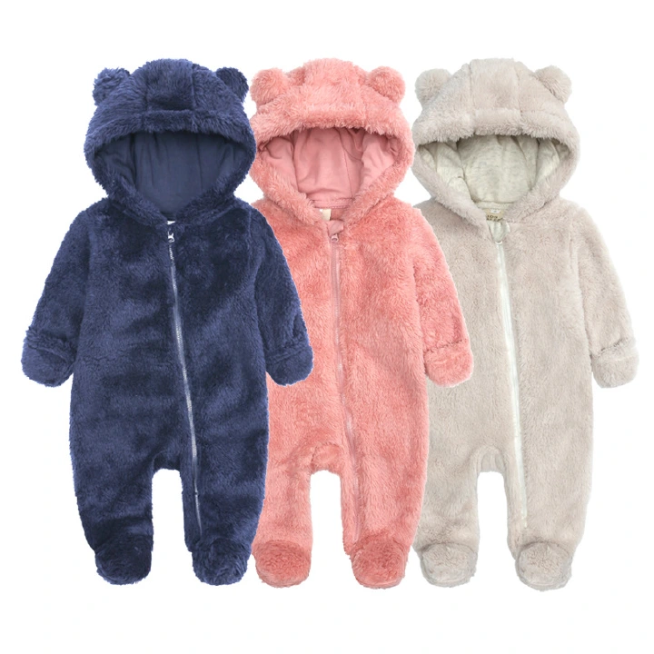 Autumn Winter Baby Clothes Romper Boys Girls Pajamas For Children Cute Cotton Hooded Overalls Infant Jumpsuit Newborn Clothes