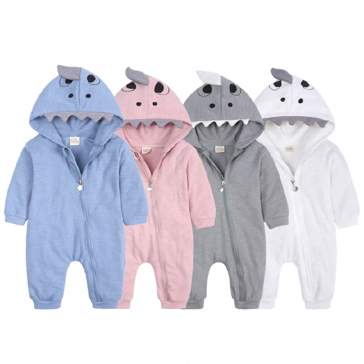 NewNew Arrival Baby Boys Girls Clothes Romper Infant Overall Shark Cotton Hoodies Onesie Toddler Outfits 3-24M Bodysuit For Newborn