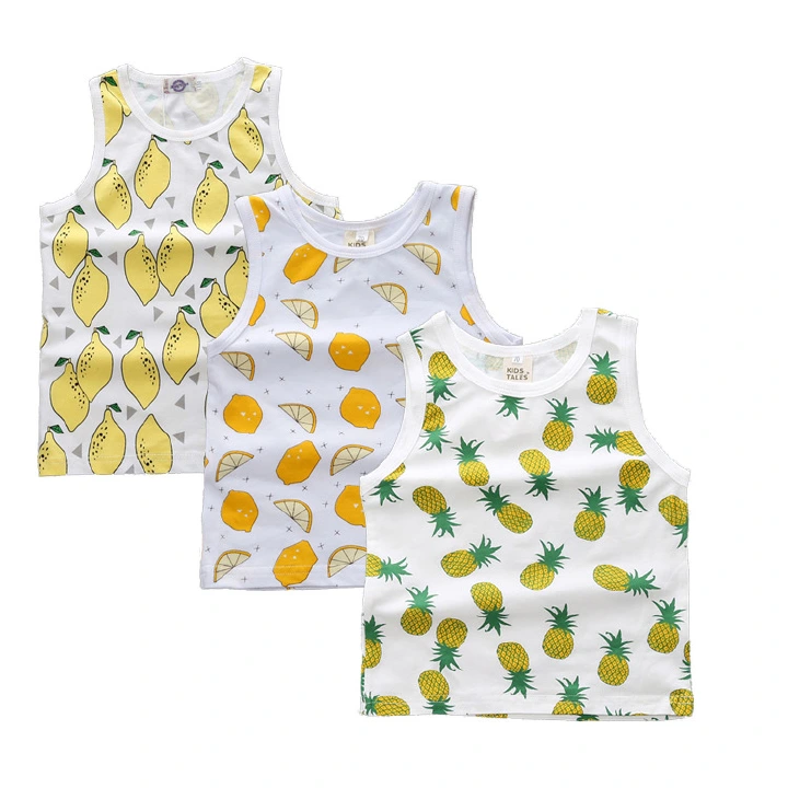 3 Pcs/Lots New Summer Baby Boys Vests T-shirts Vest For Newborn Pineapple Top Outfit Boy Girl Tops Clothes Cotton Tees Playsuits