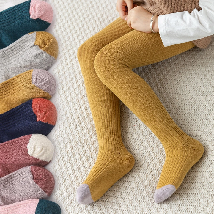 Kid Girl Tights Baby Stockings Autumn Baby Tights Winter Warm Child Pantyhose Cotton Pants Candy Color Cute Girls trousers  0-8T