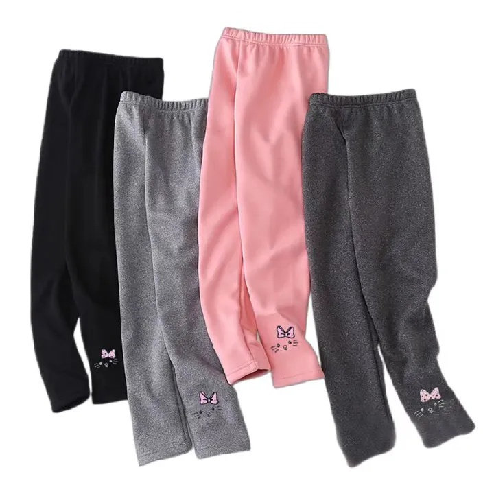 New Fashion Four Seasons Girls Kids Pants Children's leggings Cotton Velvet Elastic Waist Warm Legging 2-8 Years Girls Trousers